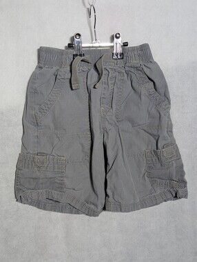 OshKosh B'gosh Boys Grey Elastic Waist Cargo Shorts Size 5 Cotton